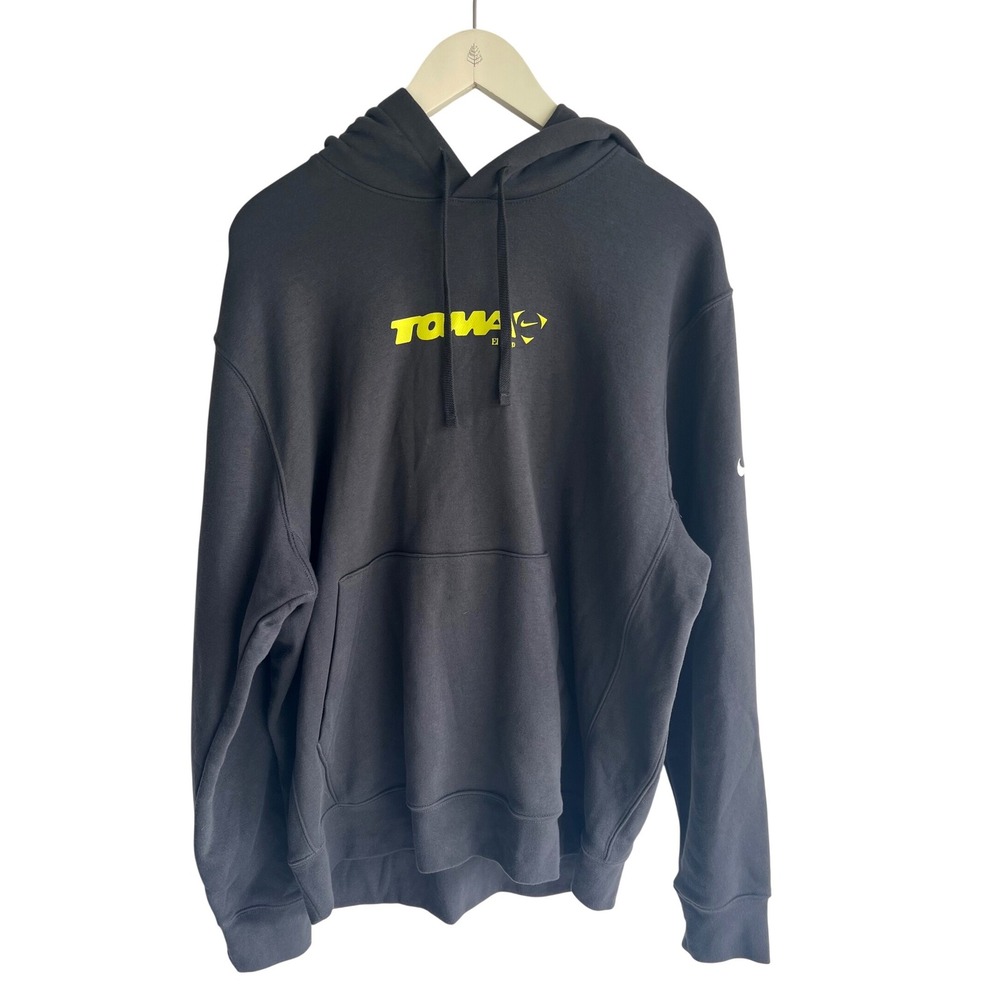 Nike Toma El Juego Los Angeles Hoodie Mens Large Grey Neon Yellow DR1499-060 NWT
